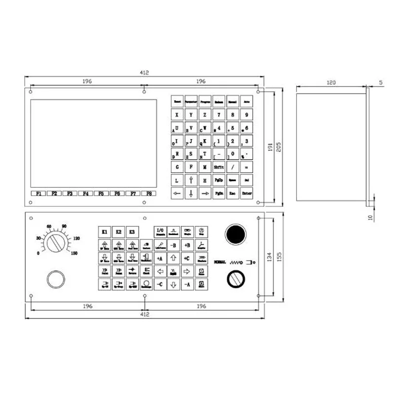 Soluzione totale con supporto USB ATC, divertimento PLC pratico tornio CNC a 4 assi che gira controller CNC, CNC1000TDb-4 per tornio e tornio