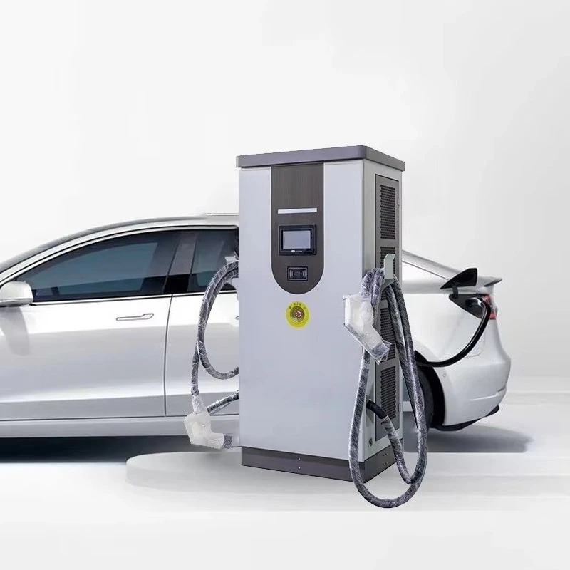 Waterproof Dual Gun DC Fast EV Charging Station 40kw-160kw Commercial OCPP1.6J Liquid Cooling 7-Inch Touch Screen CCS2/GB/T