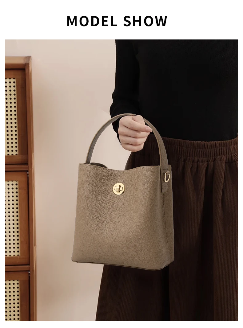 Elegante Retro-Handtasche aus hochwertigem Rindsleder mit mehrschichtigem Schultergurt und Verschluss, Umhängetasche für Damen – Detail 1