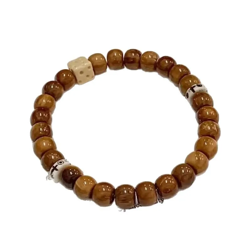 Polished Cook Bodhi Seed Single-Circle Prayer Beads Bracelet: High Oil & Density, Meditation Gift for Men & Women