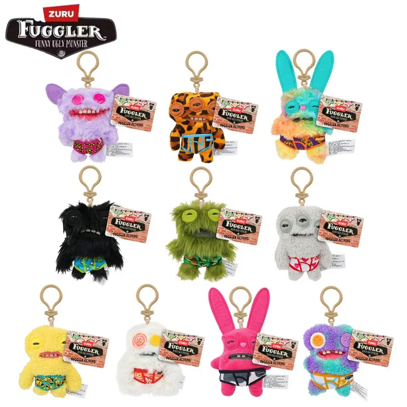 Fuggler doux en peluche poupée 4ème génération porte-clés laid mignon dents monstre pendentif 12 cm dessin animé drôle sac à dos porte-clés accessoires