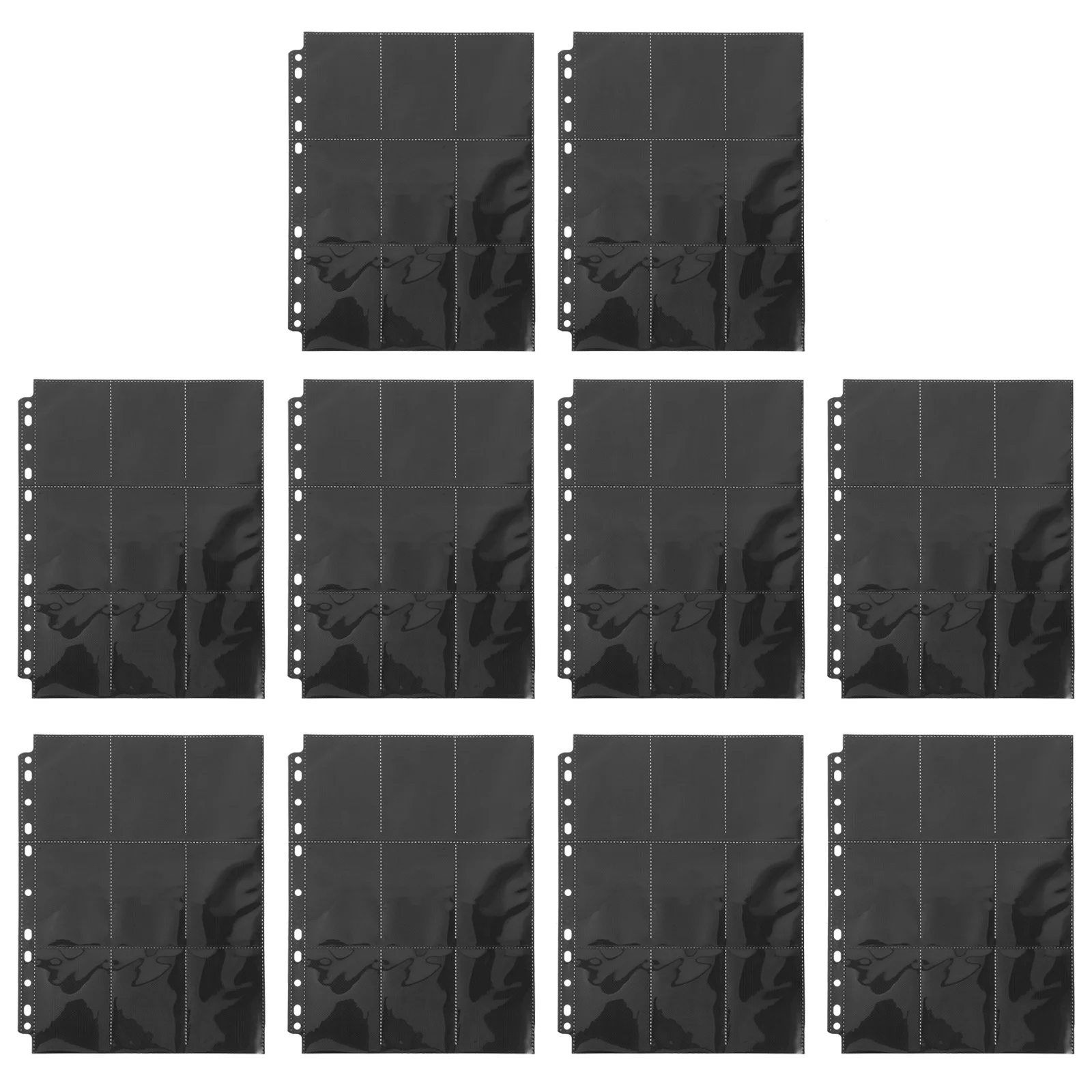 Carpeta de béisbol con soporte de doble cara, funda de Pvc de 18 bolsillos para álbum de tarjetas, recambios de almacenamiento de páginas, álbum de tarjetas ligero, 10 Uds.