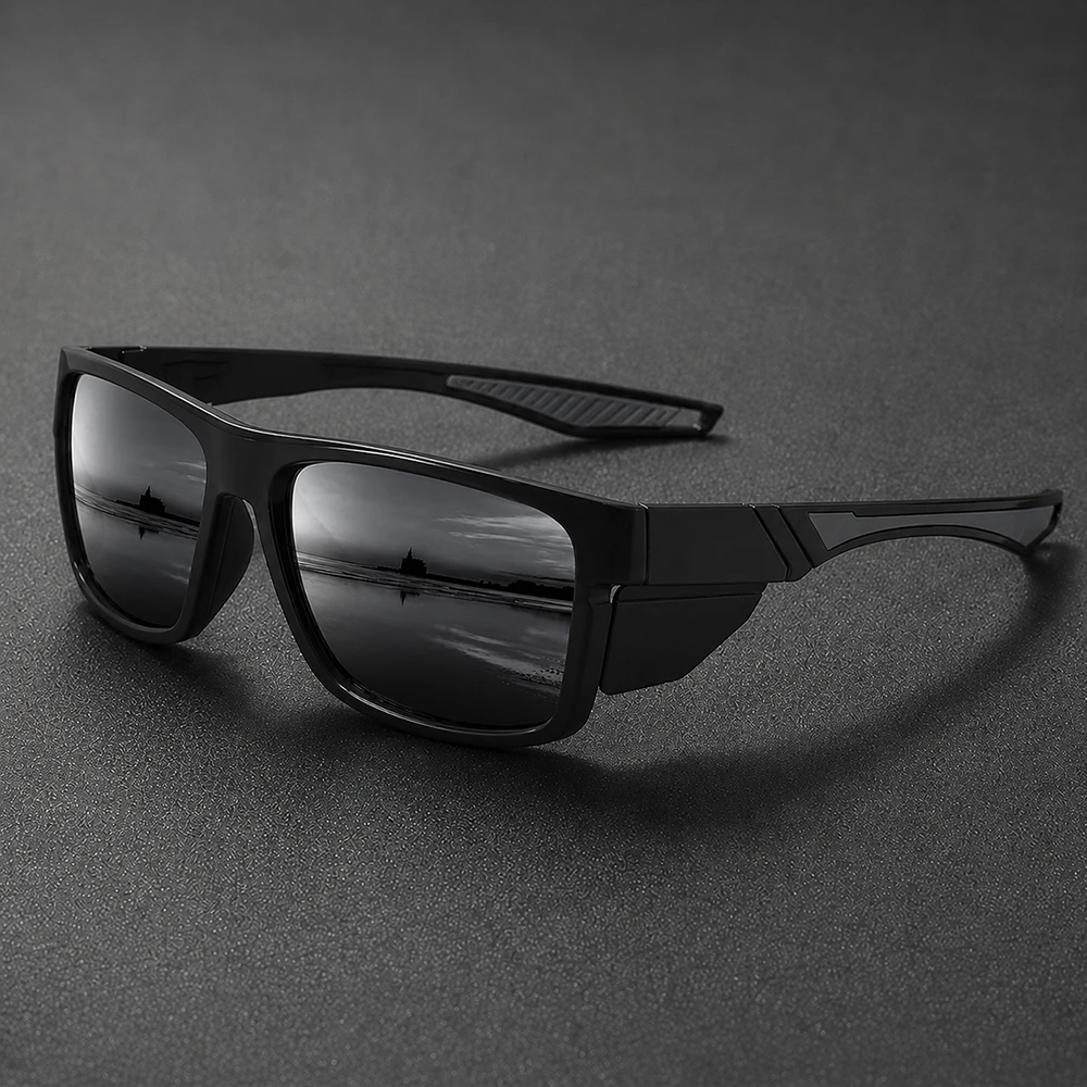 Tarnfarben Polarisierte Sportsonnenbrille für Männer UV400 Blendschutz Spiegelglas für Autofahren, Angeln, Radfahren, Outdoor, Winddichte Sonnenbrille – Detail 9