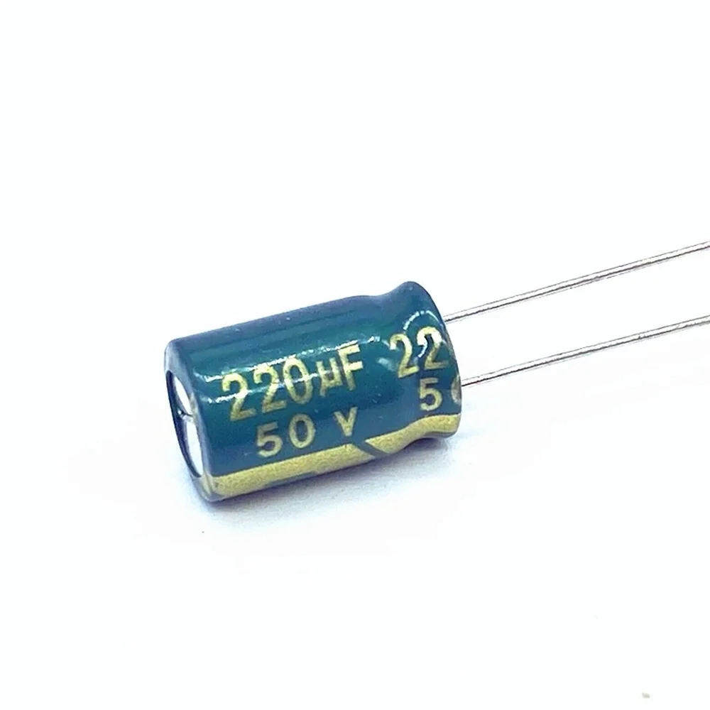 20pcs/lot high frequency low impedance 50V 220UF aluminum electrolytic capacitor size 10*13 220UF 20%