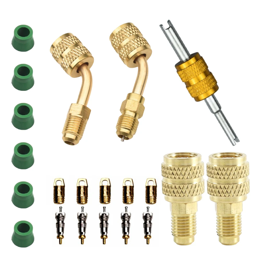 

R410A Mini Split Adapter For Air Conditioning Tools 5/16 Inches SAE Female To 1/4 Inches SAE Male Straight / Angled Adapter