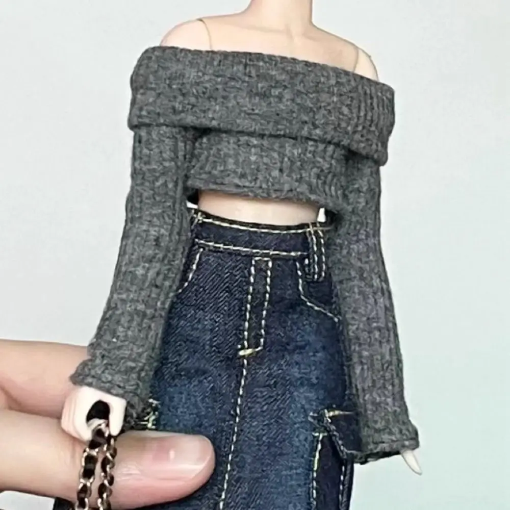 

Casual Wear Cute Slit Denim Skirt Handmade Fashion Bow Tie Tops Clothes Kids Toys DIY Accessories for blythe ob24 Dolls