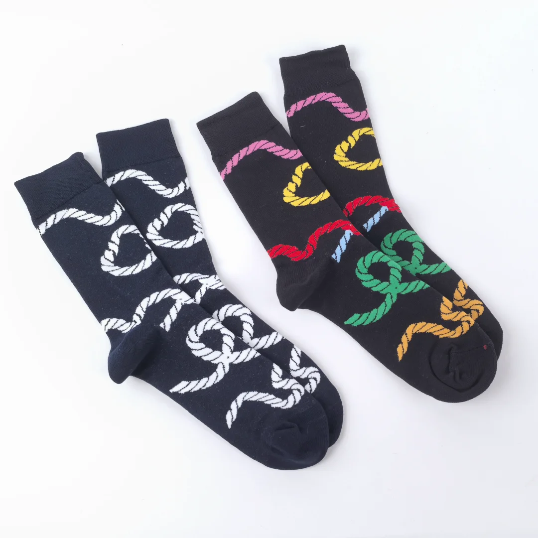 1 Pair Of Rope Pattern Men's Mid-calf Socks, Fashion ,Personality, Street Style, Comfortable And Trendy, Suitable For All season