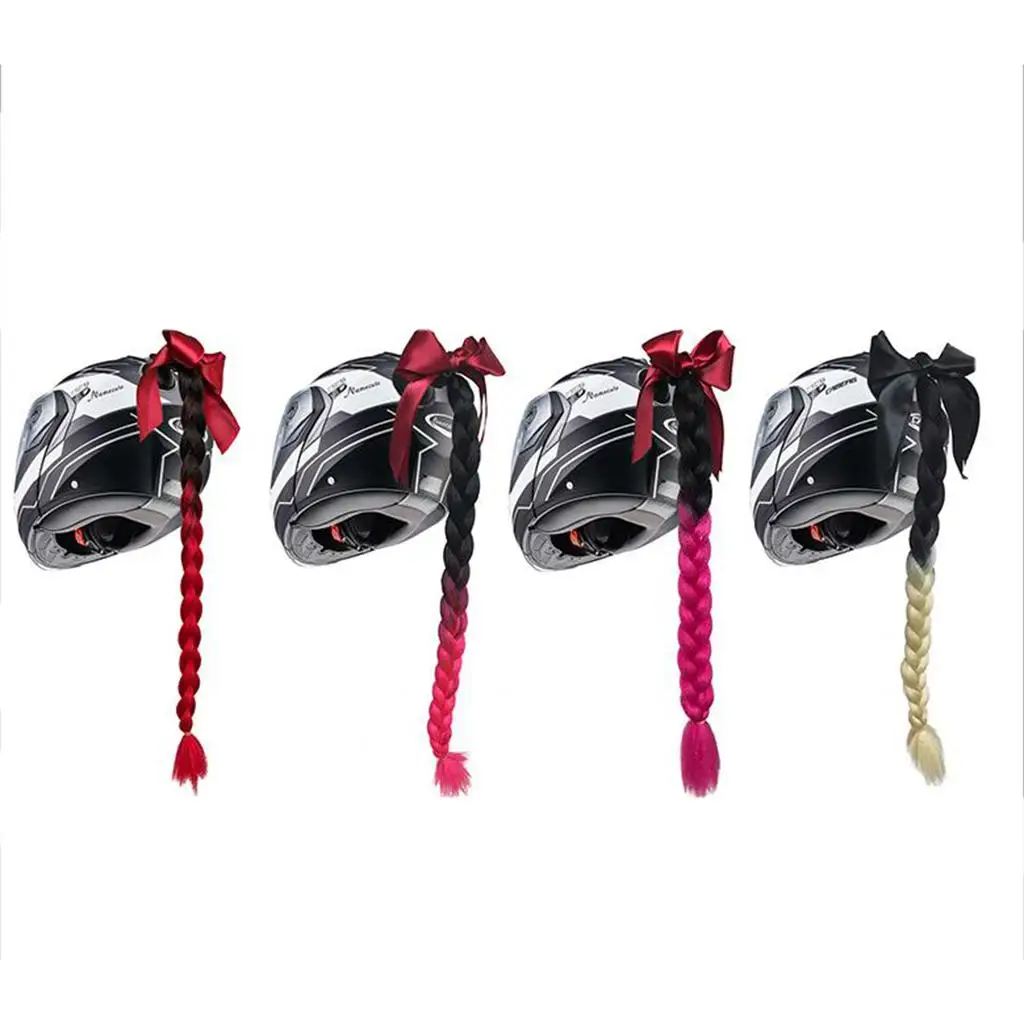 

23.6 "Ponytail Motorcycle Helmet Hair with Gradient Braid for Helmet