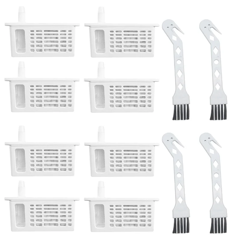 ABZA-Full Set Of Silver  Replacement Brushes For Ecovacs T50 PRO Sweeping Accessories