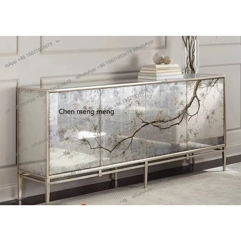 Light luxury hand-painted entrance cabinet simple, storage, living room dining side, bedroom decorative cabinet