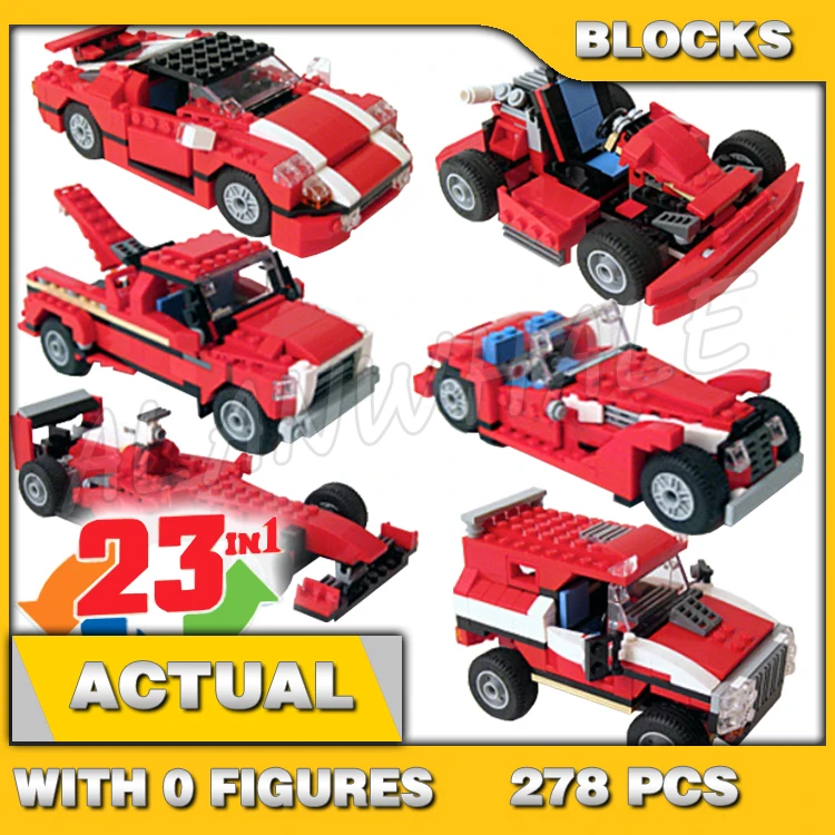 

3types Creator Rebuildable Super Speedster Rocket Rally Car Jet Truck Bike 3110 Building Block Toy Compatible with Model