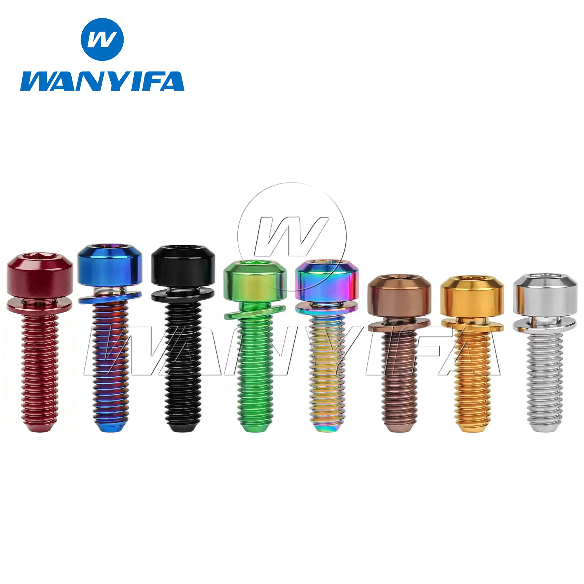 Wanyifa Titanium Bolt M5 x16 18 20MM Viti per attacco manubrio fisso per bici da strada per mountain bike