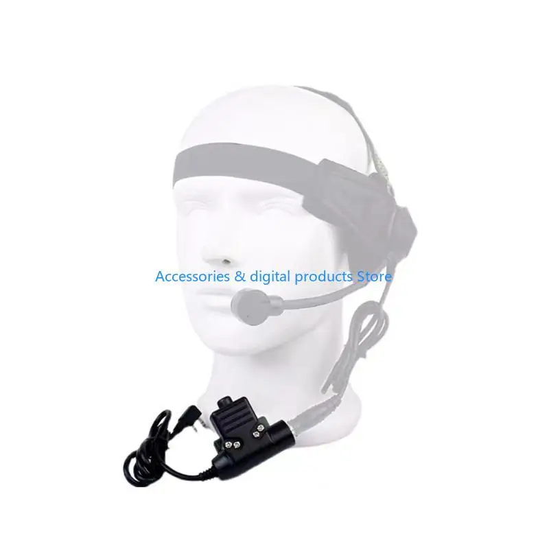 77JD Combat Grade Plastic PTT Button with Interfaces Lightweight & Long Service Performances Plastic for Two Way Radios