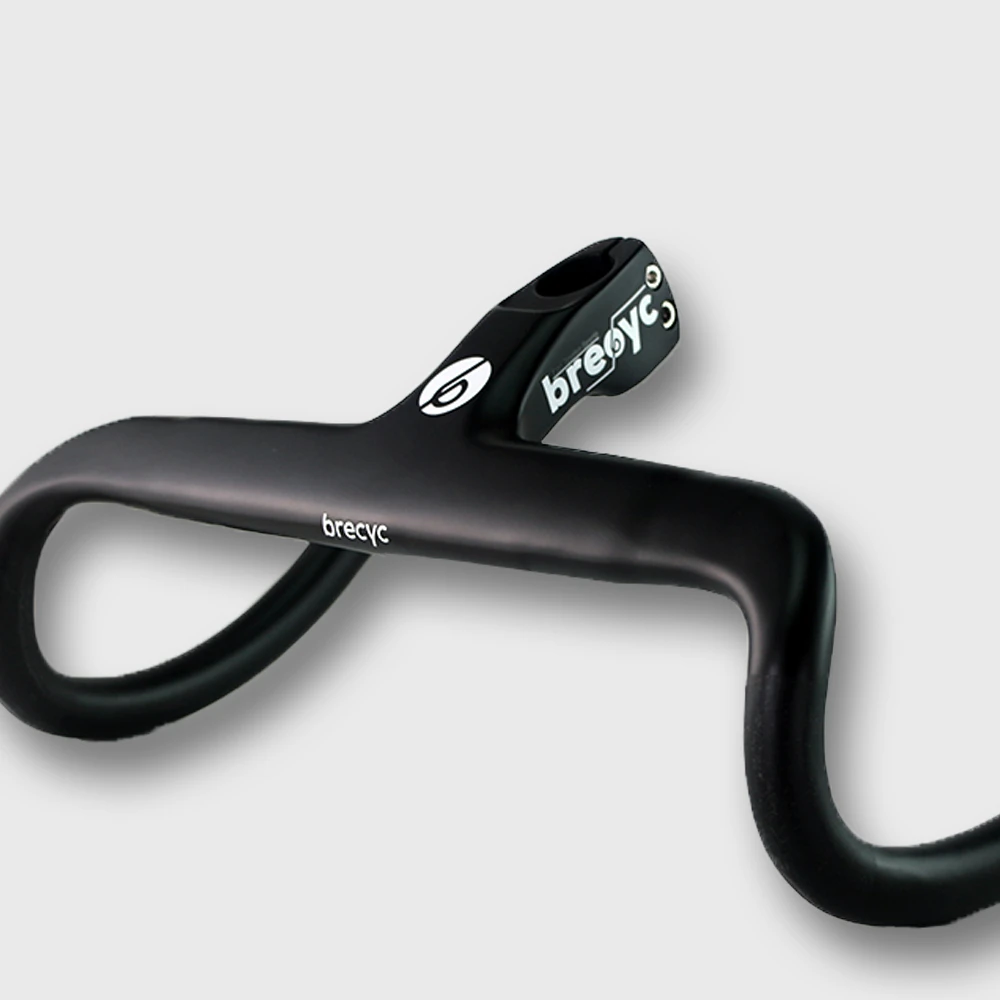 

Brecyc Carbon Fiber Road Bike Integrated Handlebar For 28.6mm with Spacers Cycling Parts Bicycle Accessories Black Matte