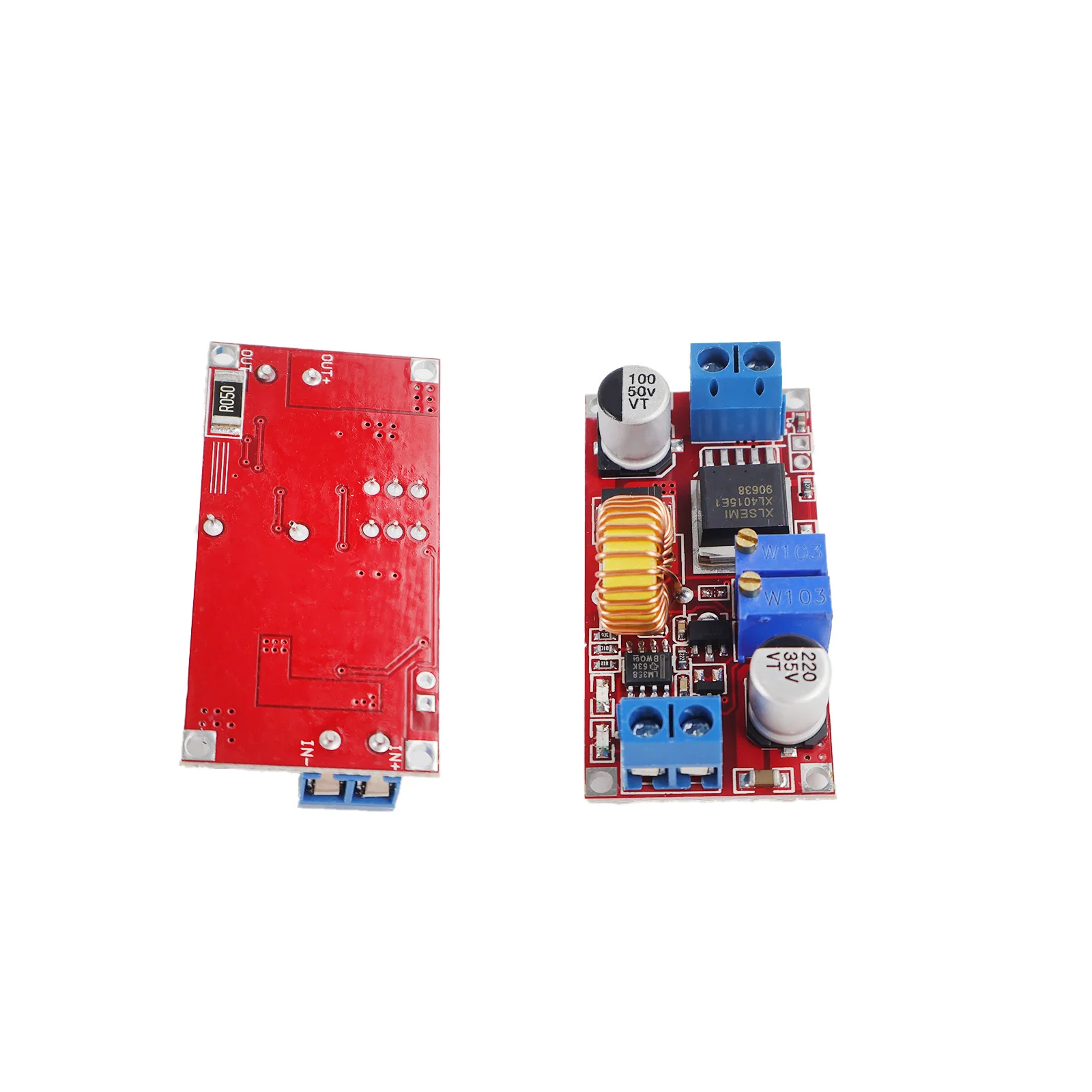 2PCS XL4015 5A DC-DC Converter 4-38V to 1.25-36V Adjustable Step-Down Module with Heat Sink Step-Down Module XL4015 4~38v 96%