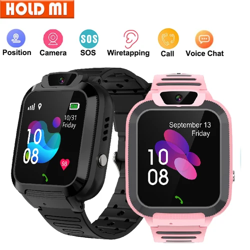 Reloj inteligente para niños, llamada SOS, rastreador LBS, ubicación, tarjeta Sim, teléfono, cámara, Chat de voz, IP67, reloj inteligente resistente al agua, regalos para niños