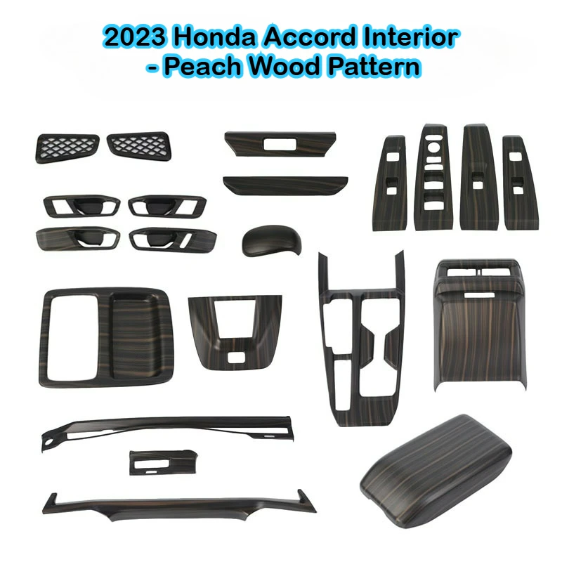 

Applicable for 23Honda Accord Mahogany Grain Interior Glass Switch Panel Gear Shift Frame Cup Holder Frame Rear Exhaust Air Vent