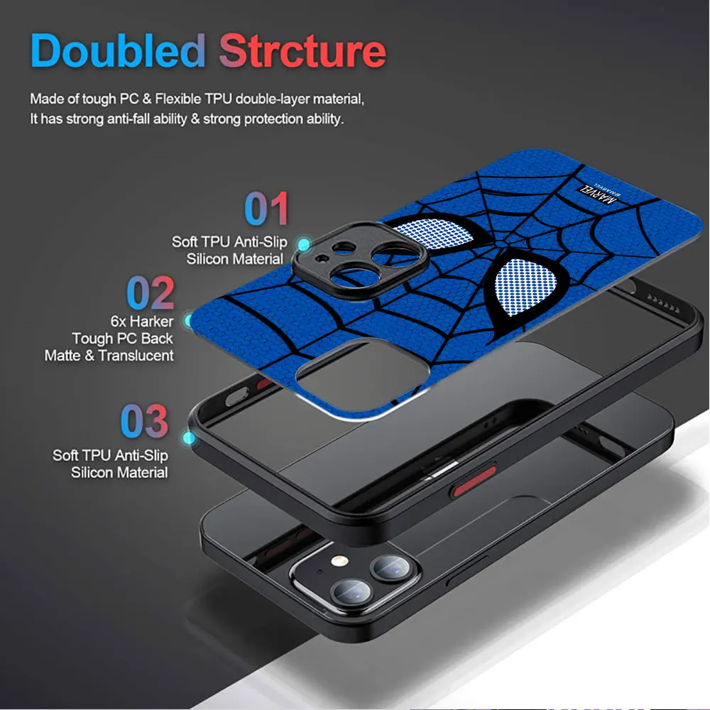 Marvel Sipider man Logo Phone Case for Xiaomi Redmi Note 11 Pro 11T 9T 10S 11S 9 10 Pro 12 13 Pro 12S 9S Clear Cover Luxury