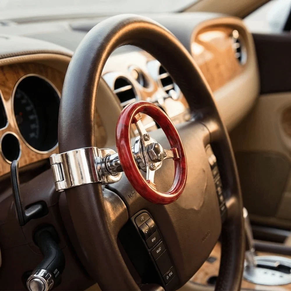 Stainless Steel Steering Wheel Grip Knob Solid Material Wear Resistant One Hand Driving Knob Spherical Shape Labor Saving