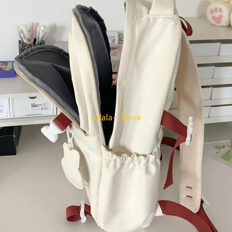 

Y4QA Stylish School Rucksack with Multiple Compartment Cartoon Embroidery Backpack