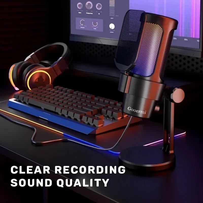 

Portable Gaming Condenser Microphone Professional Noise Cancelling For Recording Live Streaming Mic