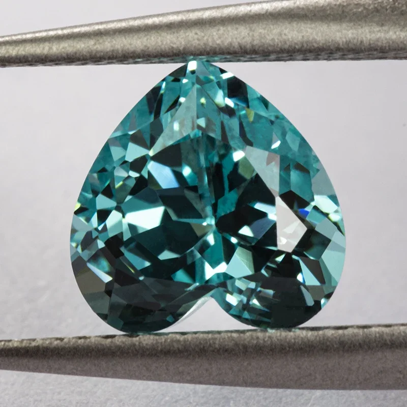 Lab Grown Sapphire Heart Shaped Paraiba VVS1 Charms Diy Advanced Jewel Accessory Making Materials Selectable AGL Certificate