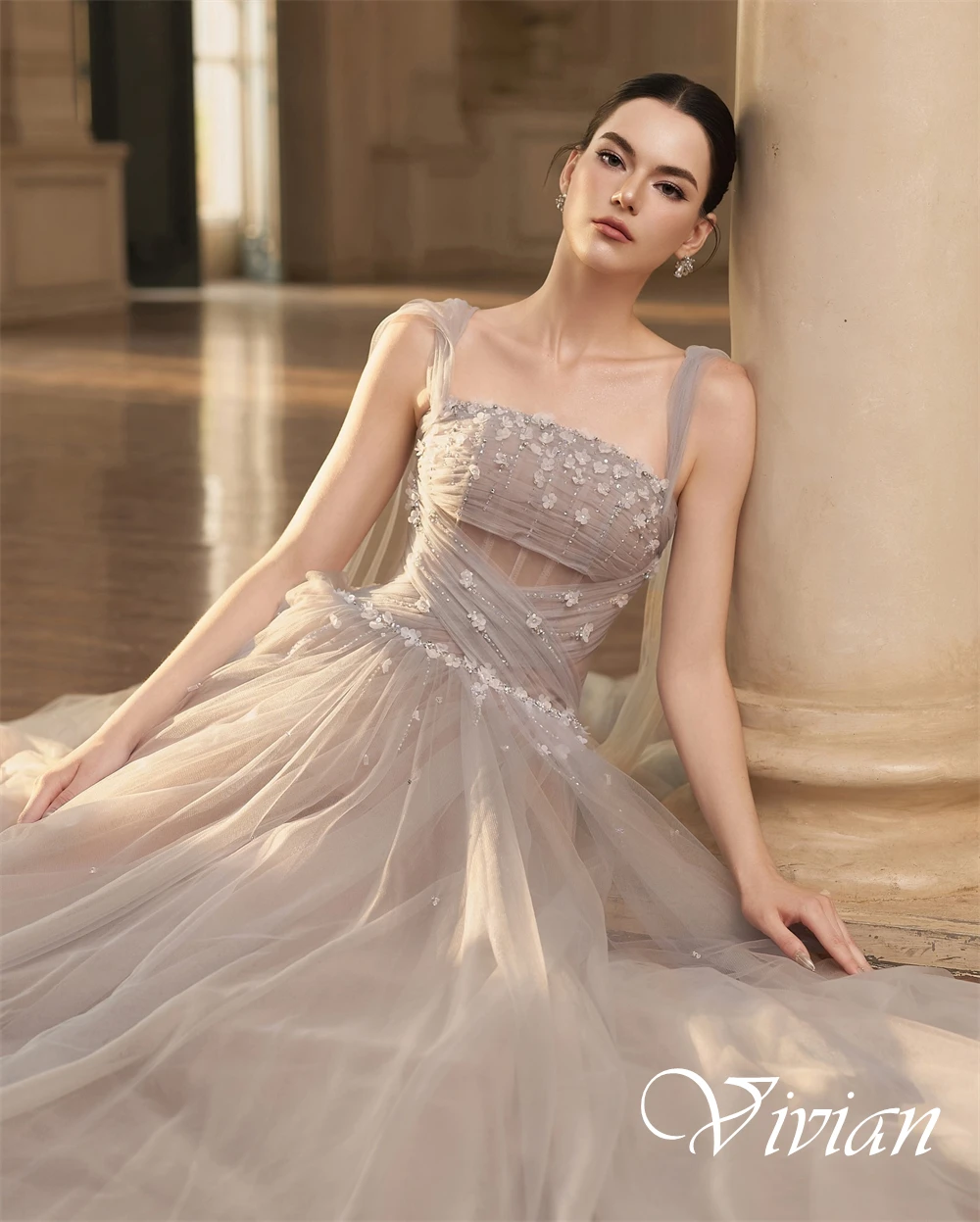 Custom A-Line Organza Wedding Dress