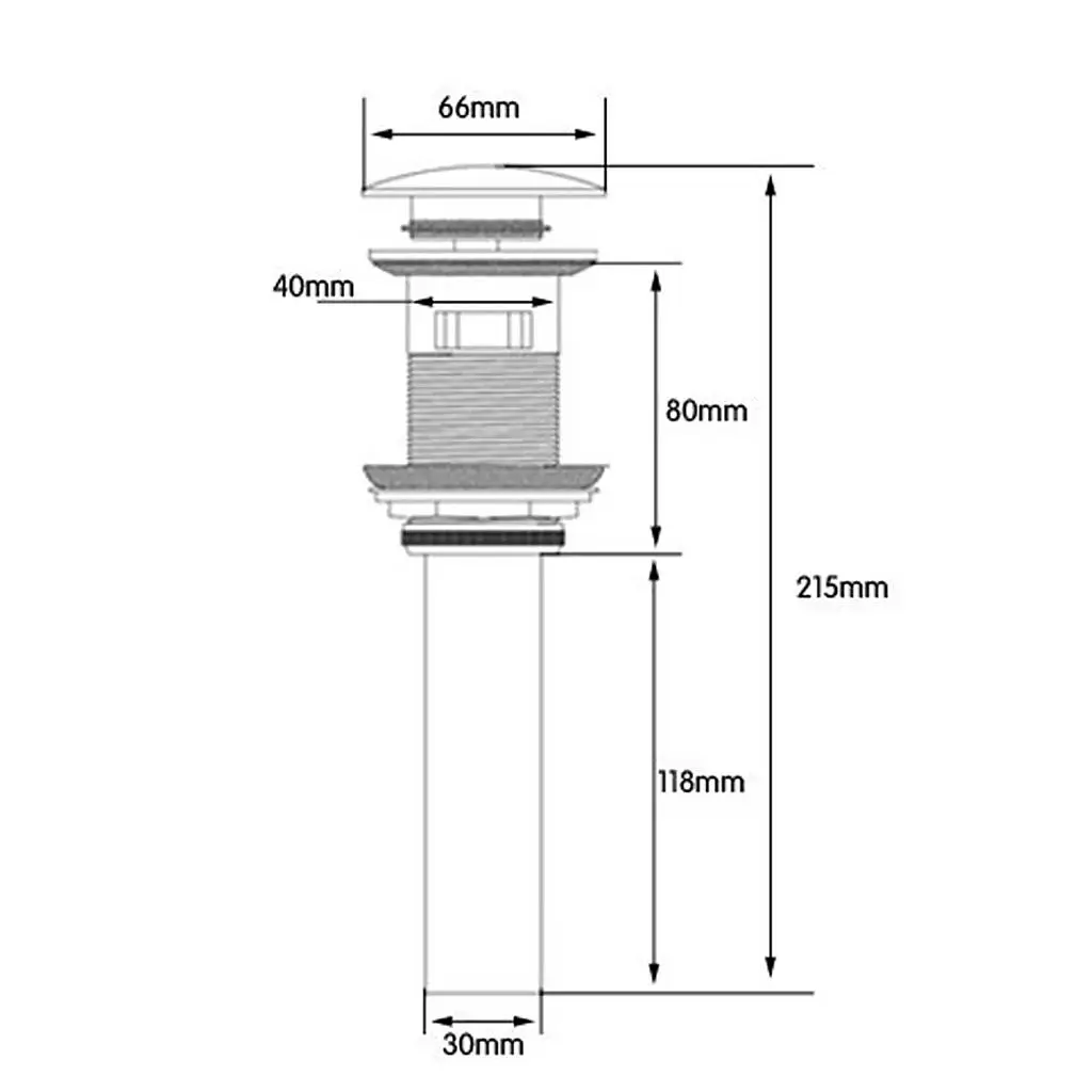 الحمام المطبخ حتى استنزاف سدادة الضغط على زر حوض بالوعة التوصيل