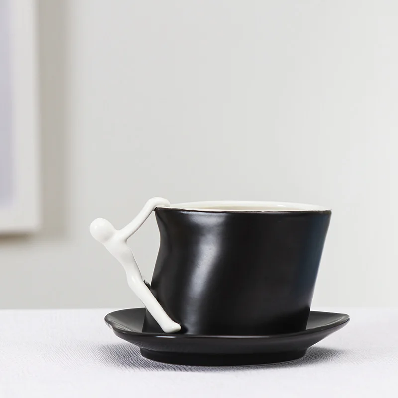 Solid Color Irregular Ceramic Water Cup Home Afternoon Tea Couple'S Coffee Cups Internet-Famous High-Aesthetic Office Mug