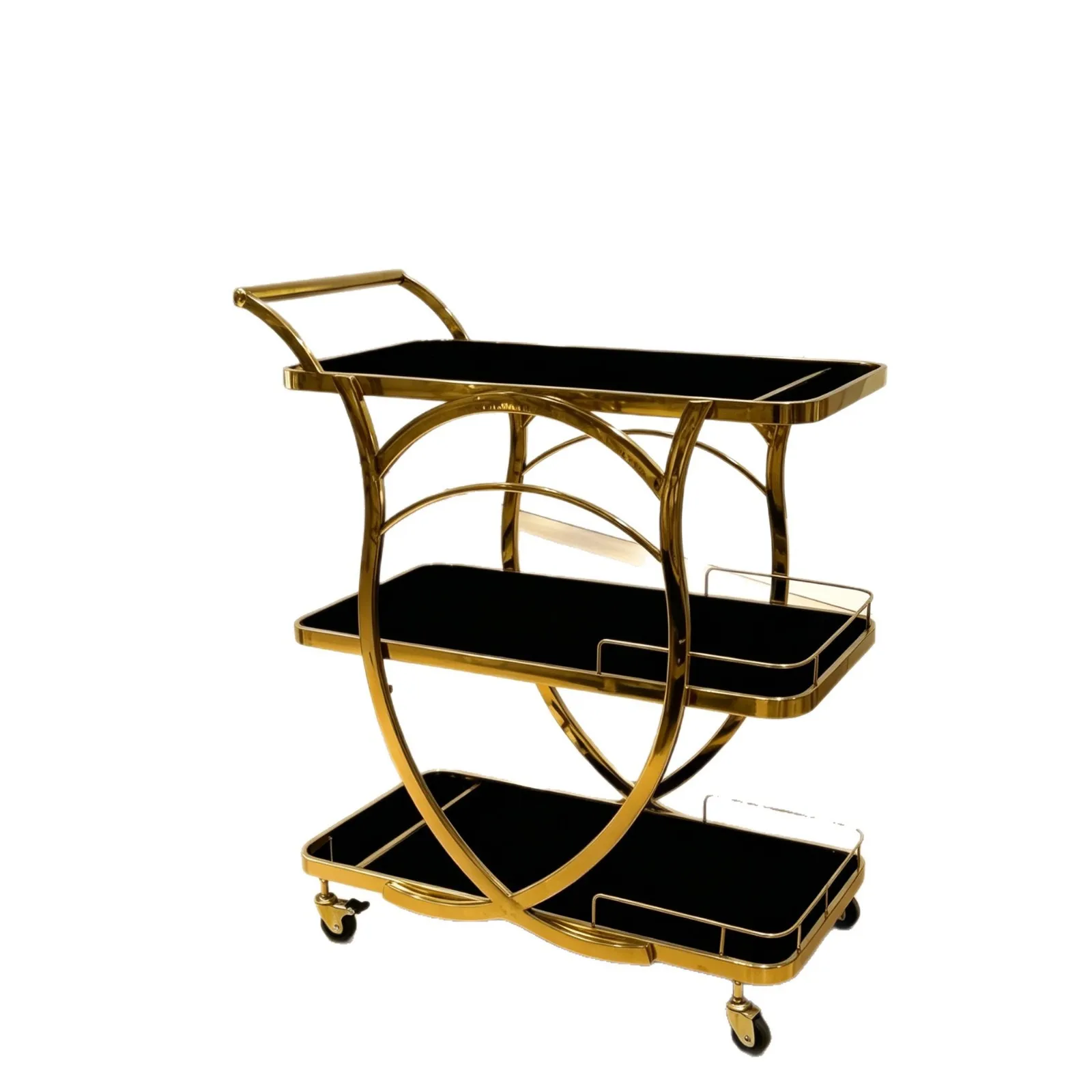 Wine trolley bar food delivery trolley led birthday cake wine luminous mobile trolley