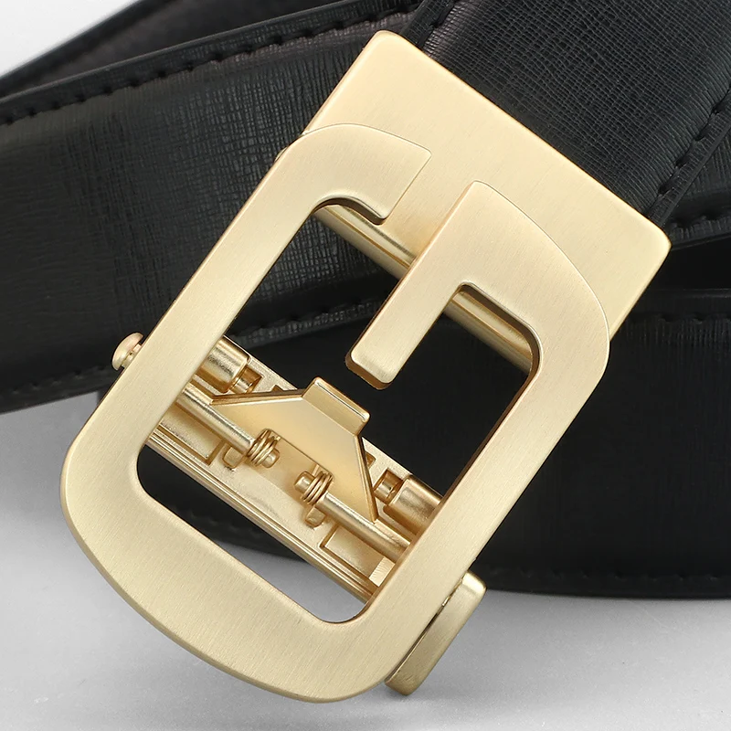 

Fashion designer belts men Matte G letter Automatic Buckle famous brand genuine leather fashion formal male ceinture homme brown