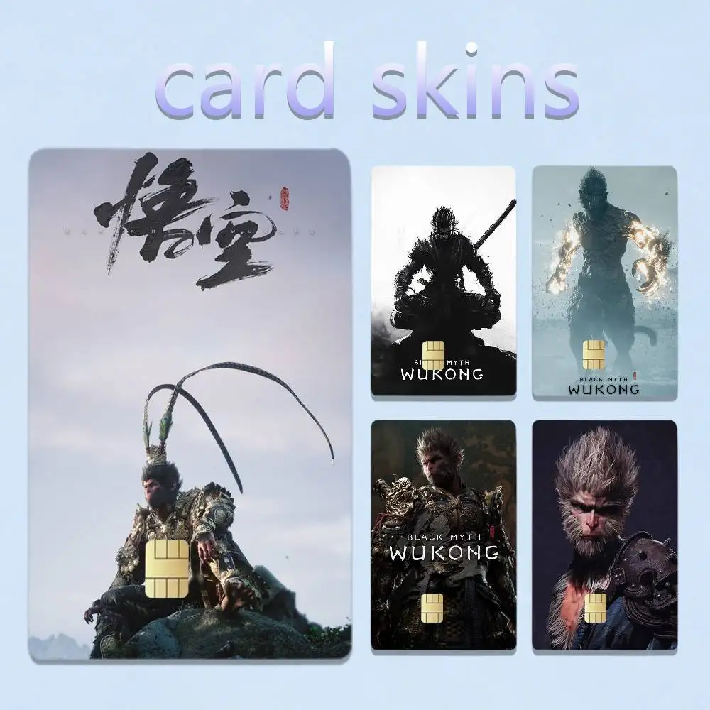 Game B-Black Myth Wu Kong 4pcs 1Set Laser Holographic Sticker Skin Cover for Credit Bank Debit Card