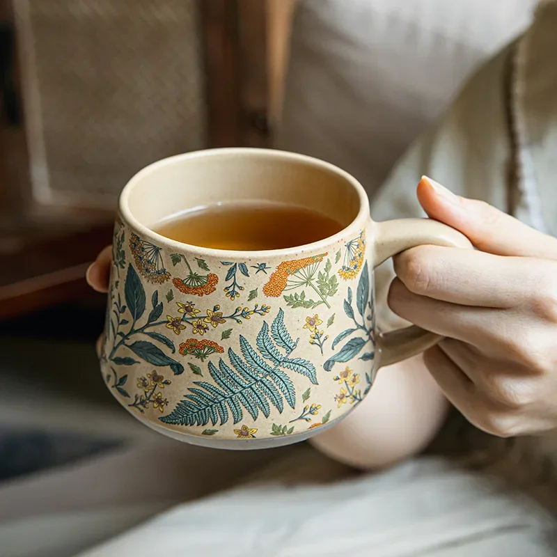 

Ancient-style ceramic coffee cups and milk water cups as gifts in handmade mugs