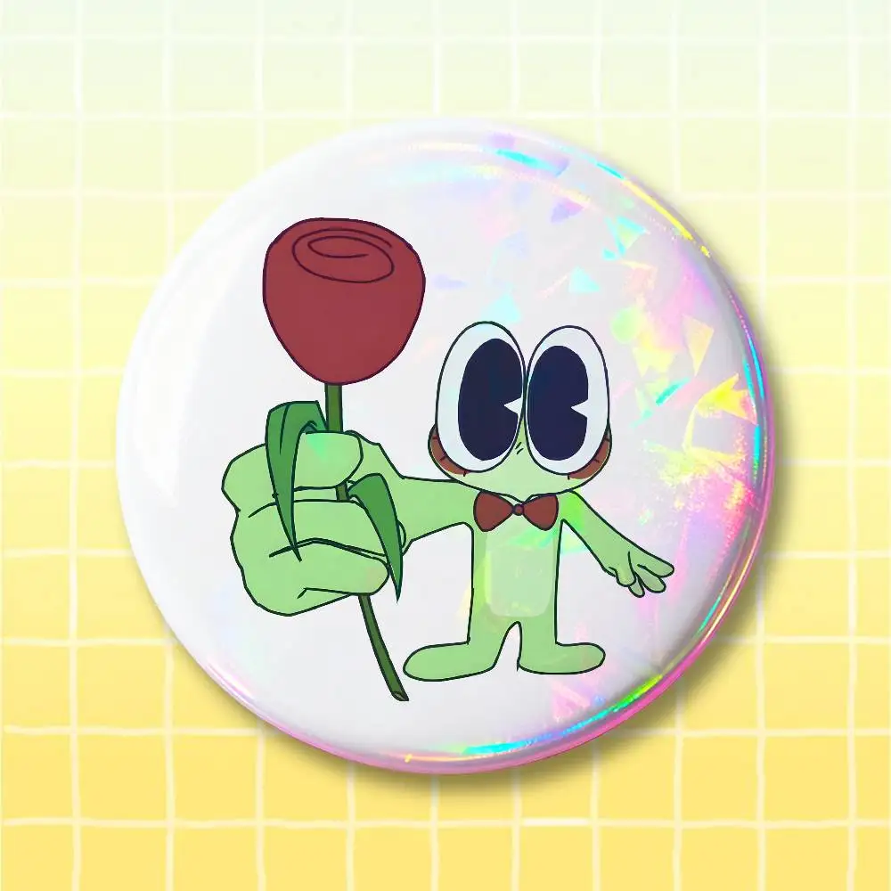 R-Ribbit Frog Pin Buttons Round Badge for Clothes Bags Hats Pins Accessories Backpacks Tote Bags Unisex Outfit Decor view 5