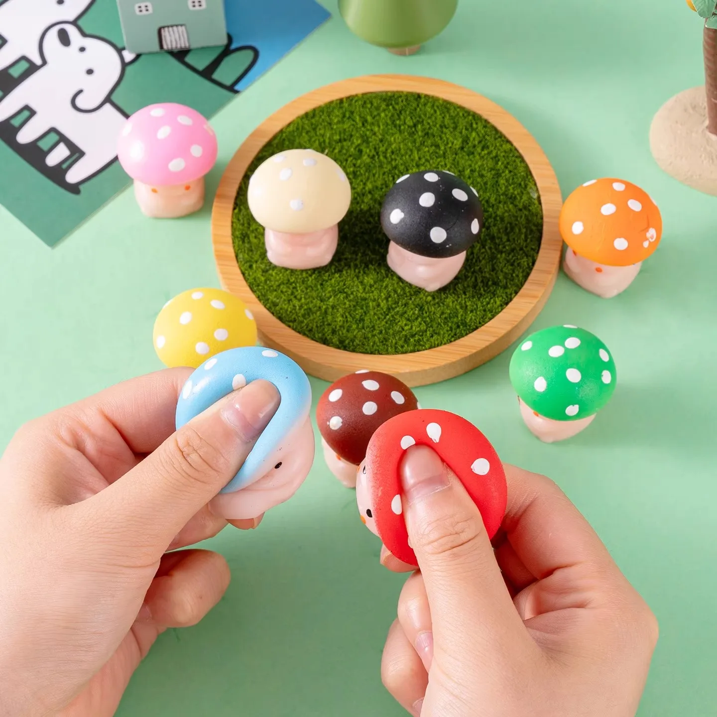 Leuke Paddestoel Squeeze Stress Fidget Speelgoed Mochi Squishy Verjaardagsfeestje Gunsten voor Kinderen Speelgoed Voor Klaslokaal Prijzen Goodie Bag