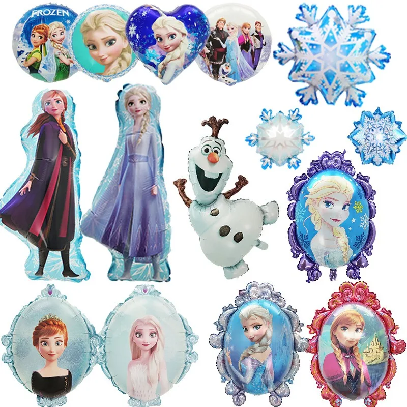 Frozen Princess Elsa Magic Mirror Snowflake Anna Aluminum Film Balloon Birthday Decoration