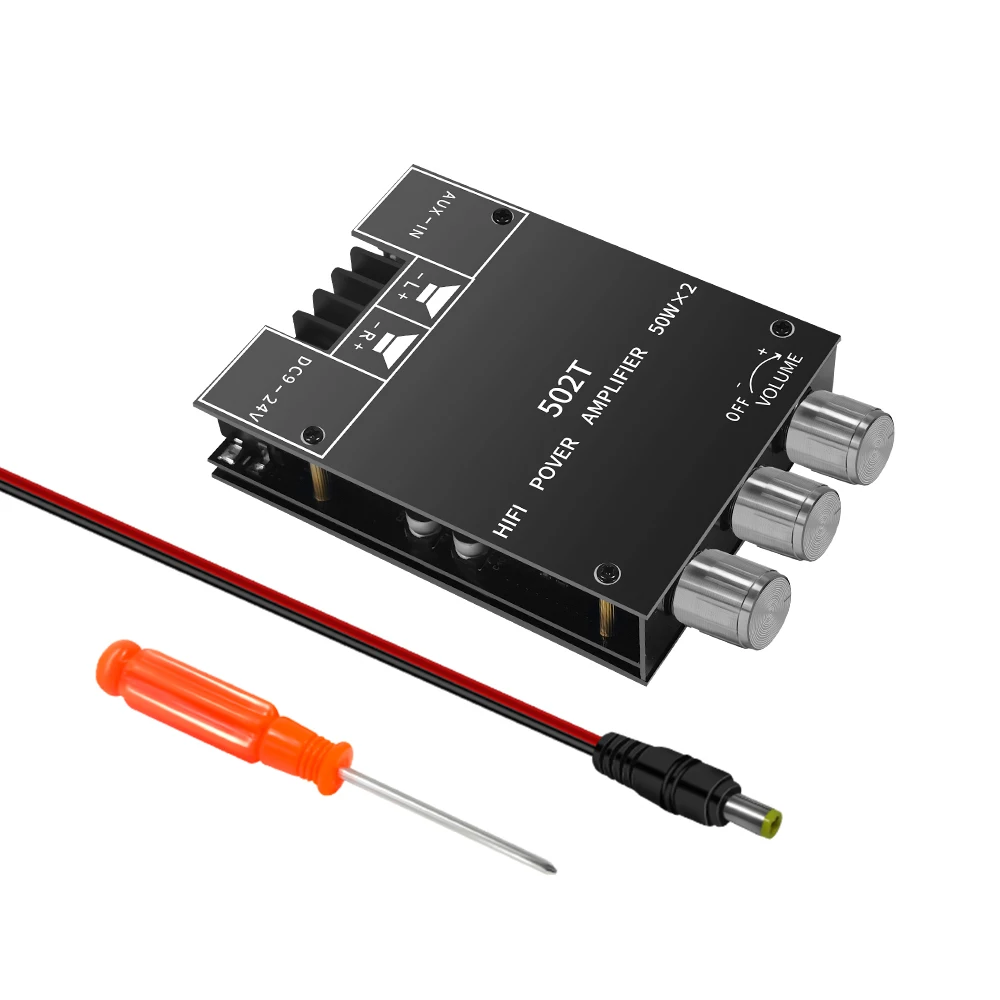 ZK-502T 50W * 2 module de carte amplificateur audio réglable haute et basse fréquence caisson de basses Bluetooth stéréo double canal