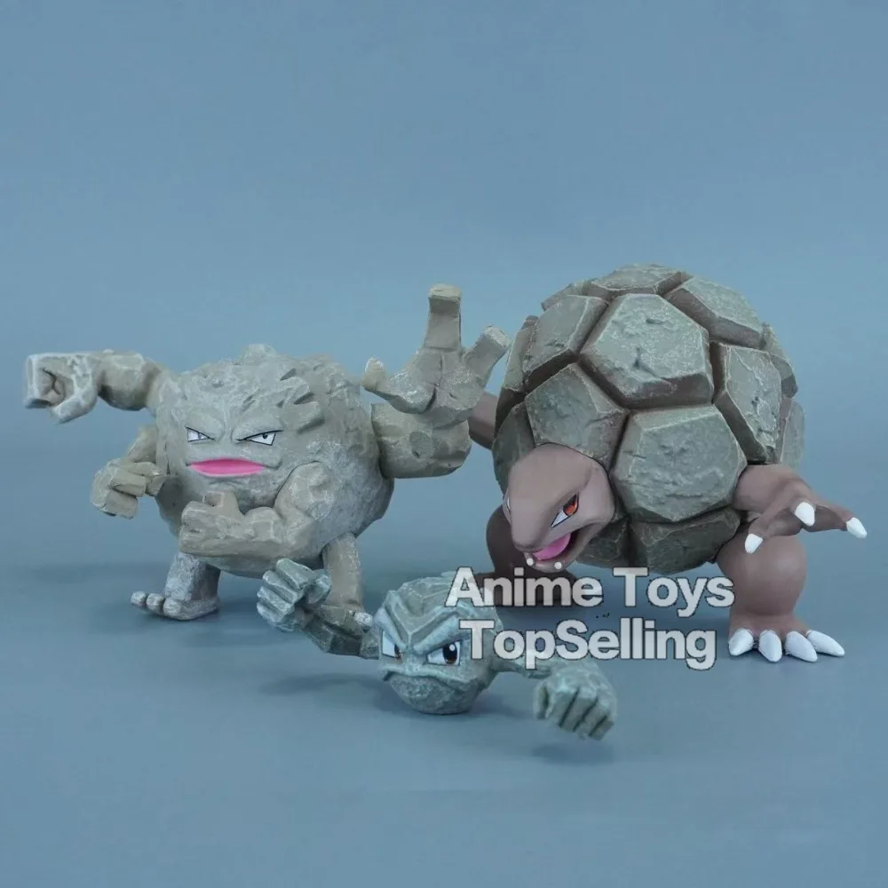 Anime Pokemon Figur Geodude Evolutionäre Kombination Actionfiguren PVC Sammlermodell Spielzeug für Geschenke 2-7cm