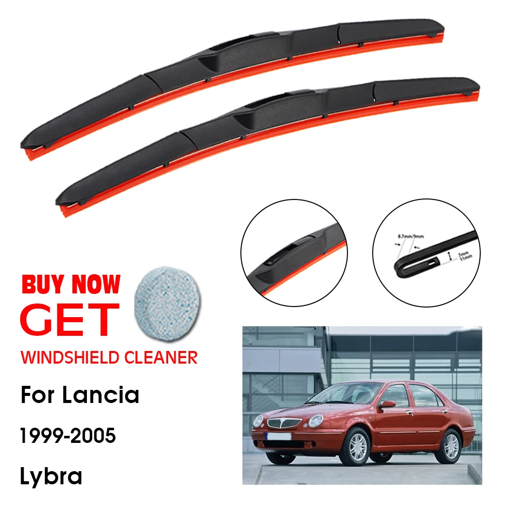 

Car Wiper Blade For Lancia Lybra 22"+21" 1999-2005 Front Window Washer Windscreen Windshield Silica Gel Blades Accessories