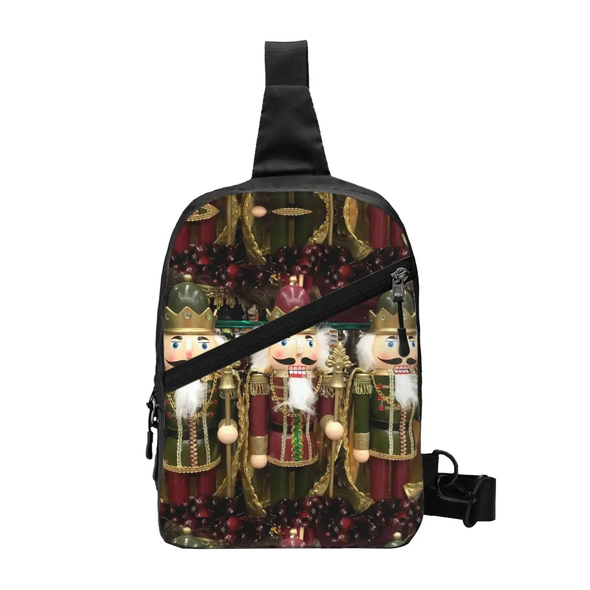 Natale schiaccianoci Trio borse a tracolla per viaggi escursionismo schiaccianoci giocattolo del fumetto soldato petto Crossbody zaino spalla Daypack