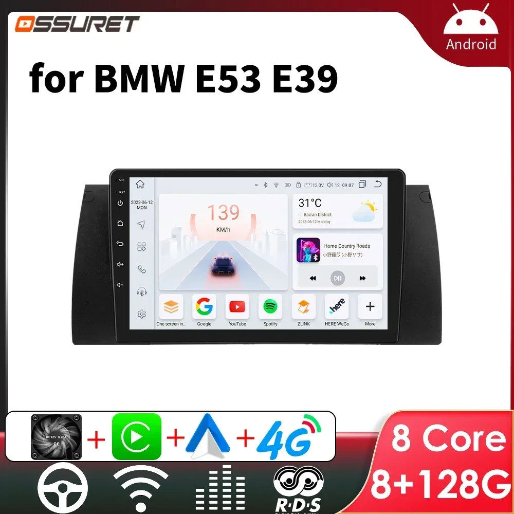 

2din Android Car Radio for BMW 5 E53 E39 X5 M5 7 E38 1995 - 2007 Wireless Carplay GPS Auto Multimedia Player Car Screen DSP 7862