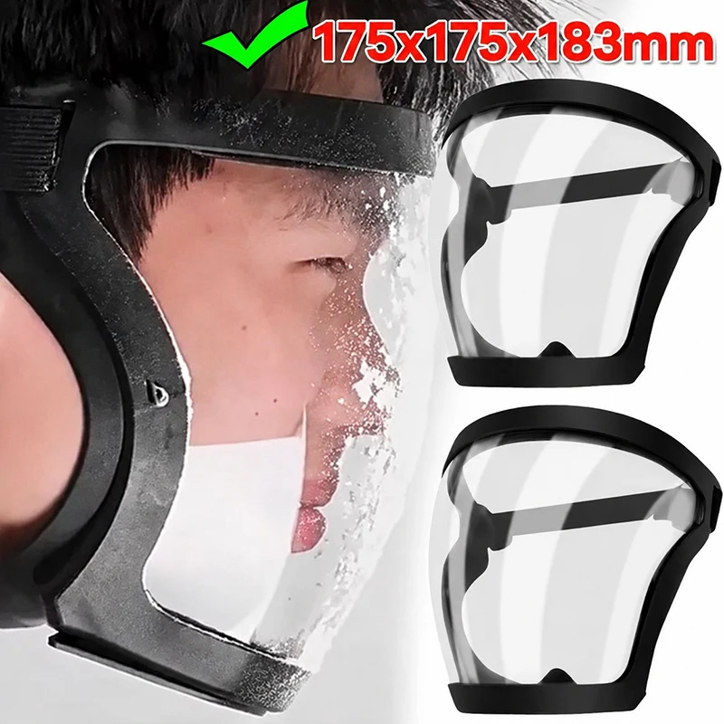 Anti-Fog Full Face Shield With Filters Kitchen Oil-Splash Face Mask Work Protection Mask Safety Glasses Protective Cover Mask