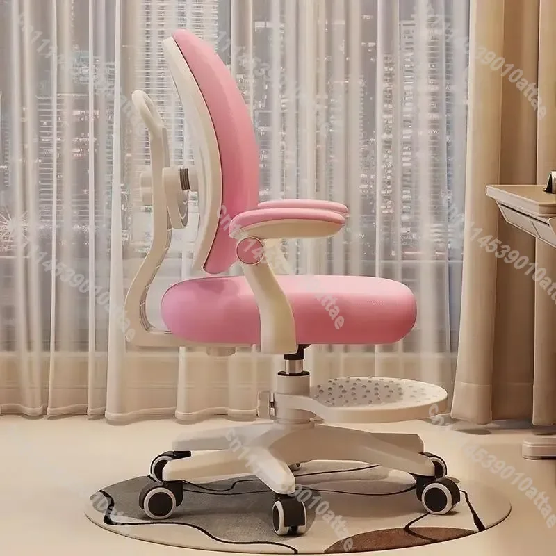 Ergonomic Student Learning Chair Rotatable Liftable With Foot Pedal Correct Sitting Posture For Kids Homework