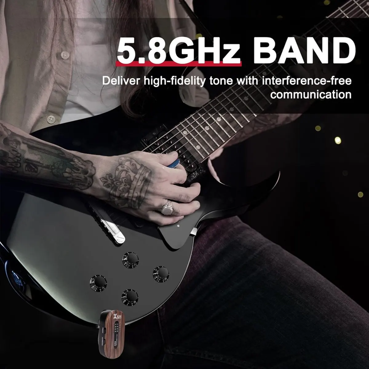 Sistema de Guitarra Inalámbrico A61P Xvive A58, Transmisor y Receptor de Guitarra Inalámbrico de 5.8GHz para Guitarra Eléctrica Activa o Pasiva, Bajo