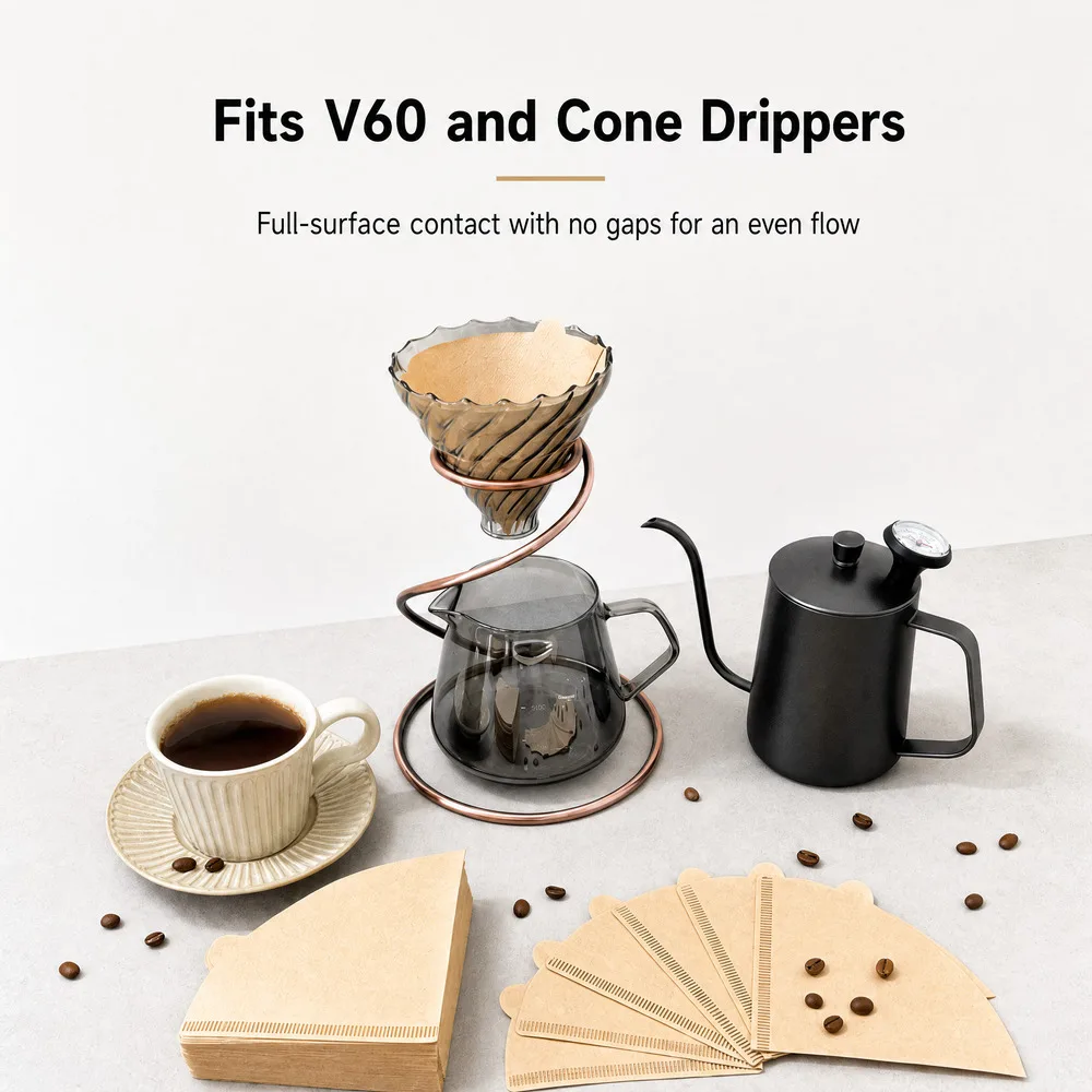V60 coffee tools 50/100 pieces of filter paper hand-made coffee special cone wood pulp drip filter paper household coffee set