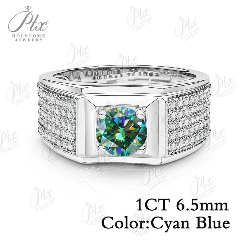 Moissanite Diamonds 1ct Round Multicolor Green Vivid Blue VVS1 925 Sterling Silver For Man Engagement Gift Charms Price Hot Sale