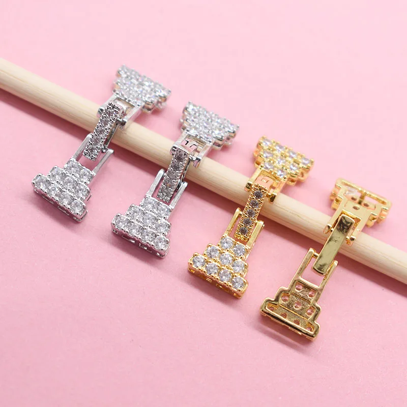 

1 Piece of Micro-inlaid Zircon Single-row Double-row Three-row Connecting Buckle Diy Pearl Bracelet Necklace Jewelry Accessories