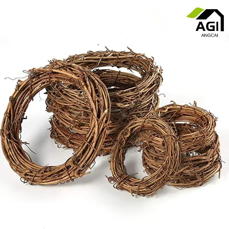 Natural Grapevine Vine Branch Wreath Garland for DIY Craft, Rattan, Front Door, Wall Hanging, Holiday Party, 8 PCs/Lot