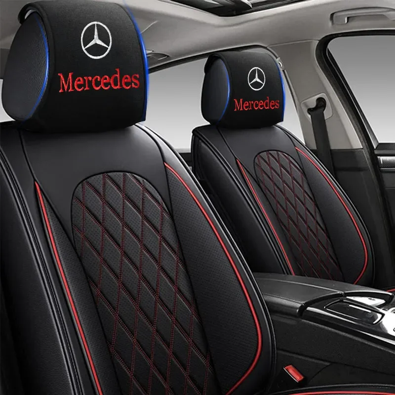 Car Seat Back Headrest Pillow Dustproof Cover Cotton Support Pads Covers For Mercedes benz A B C E S R G Class GLK GLA C200 E200