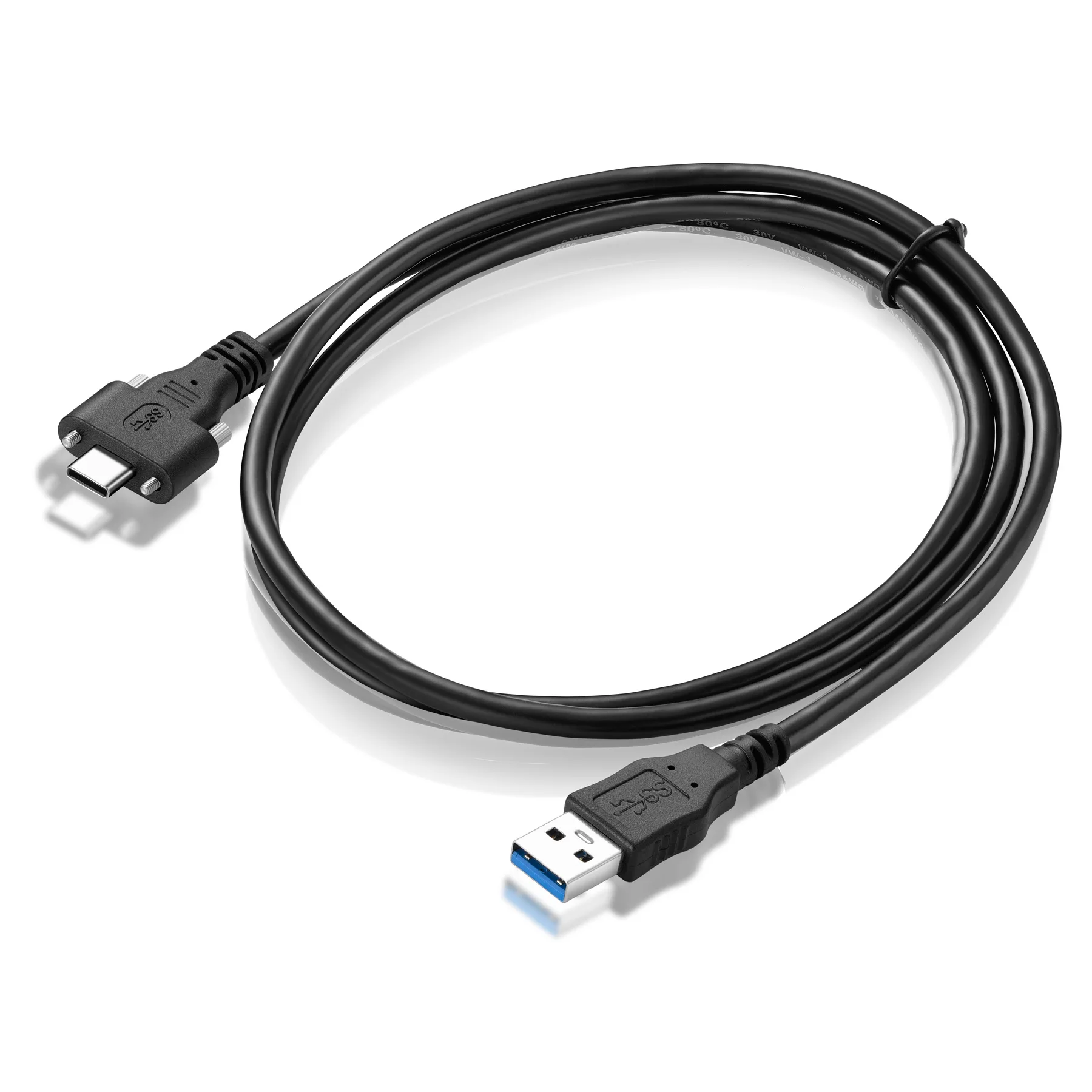 كابل بيانات ذكر Bochara USB 3.0 من النوع A إلى النوع C 3.0 مع حامل لوحة لولبية محمي مزدوج للهواتف الذكية والكمبيوتر اللوحي